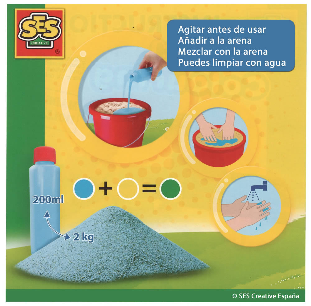 Instrucciones para la pintura para colorear arena de SES Creative